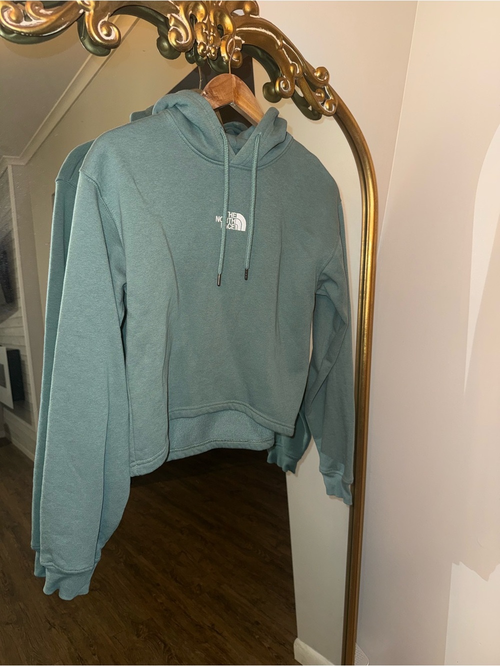 The North Face Sage Green Cropped Hoodie Sweatshirt